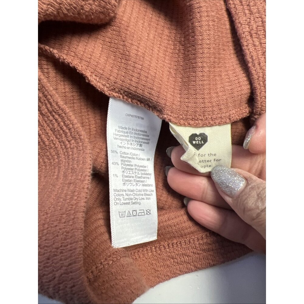 Madewell Pleated Statement Puff Sleeves Dusty Orange Rust Autumn‎ Top Size XS - Picture 7 of 10